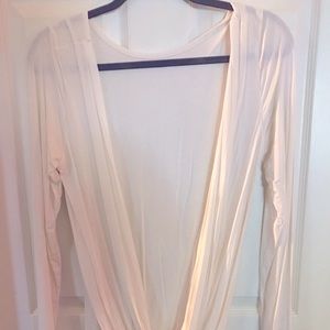 White front open blouse
